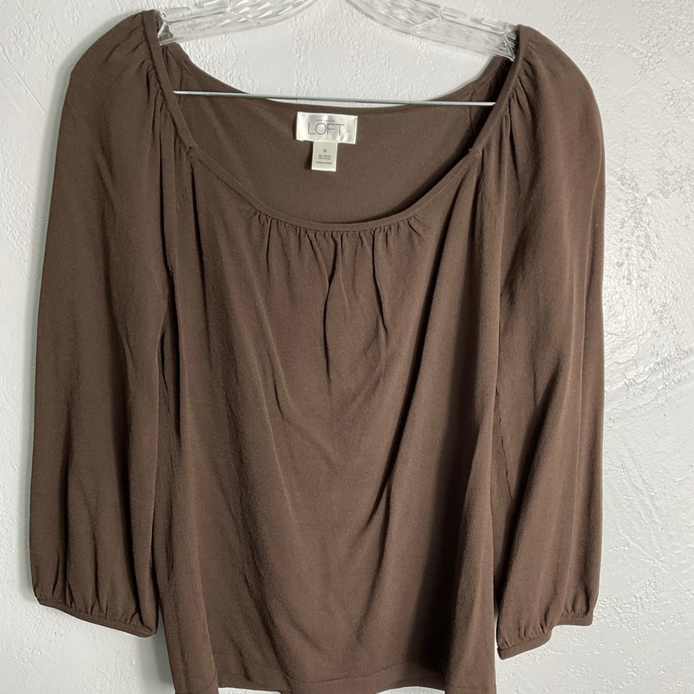 Ann Taylor LOFT Brown Shirt Size M